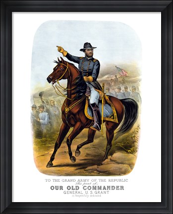 Framed General Ulysses S Grant on Horseback Print