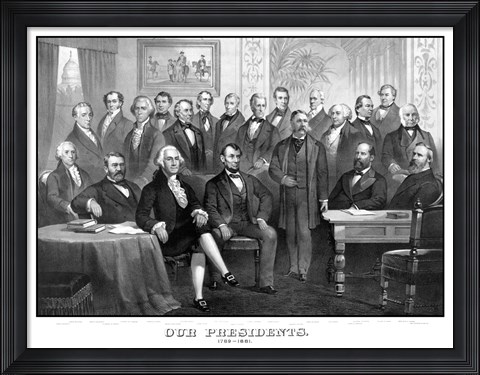 Framed First Twenty-One Presidents Seated Together in The White House Print
