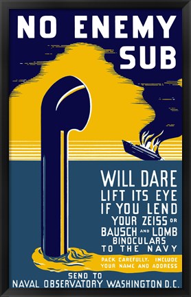 Framed No Enemy Sub Print