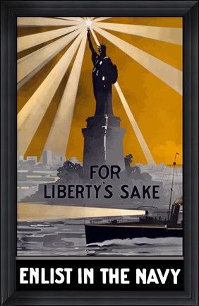 Framed Enlist in the Navy Print