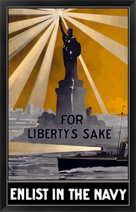 Framed Enlist in the Navy Print