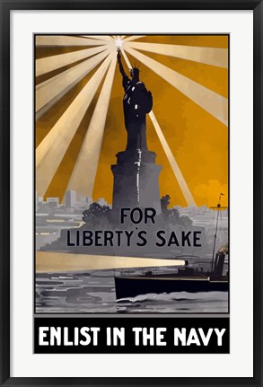 Framed Enlist in the Navy Print