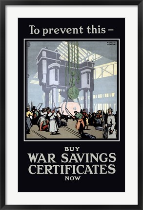 Framed Buy War Savings Certificates Print