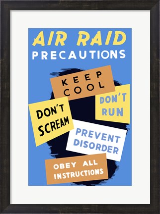 Framed Air Raid Precautions Print
