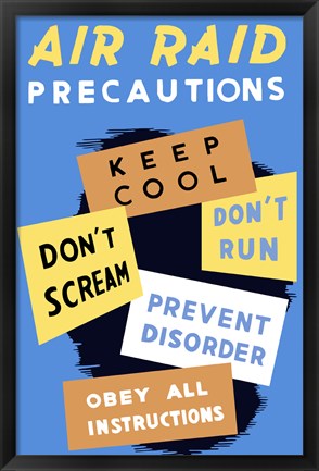 Framed Air Raid Precautions Print