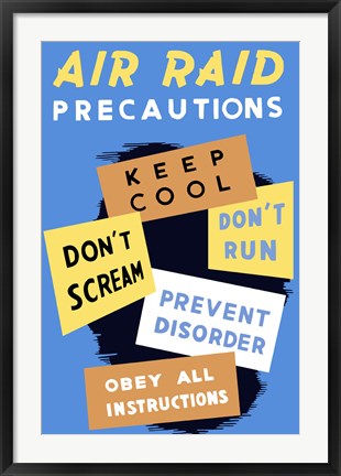 Framed Air Raid Precautions Print