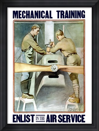 Framed Mechanical training - Enlist in the Air Service Print