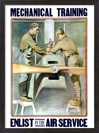 Framed Mechanical training - Enlist in the Air Service Print