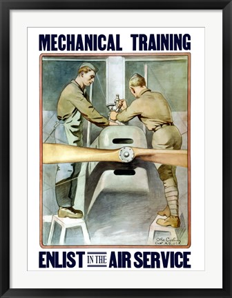 Framed Mechanical training - Enlist in the Air Service Print