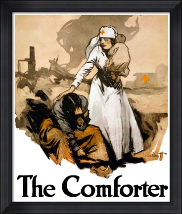 Framed Comforter - Red Cross Print