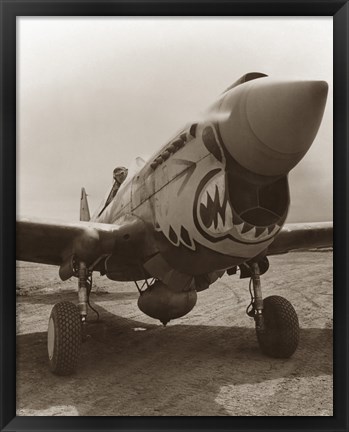 Framed Vintage World War Two P-40 Warhawk Print