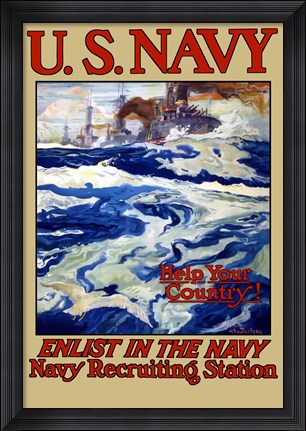 Framed U.S. Navy - Help Your Country! Print