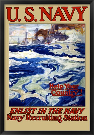 Framed U.S. Navy - Help Your Country! Print