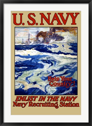 Framed U.S. Navy - Help Your Country! Print