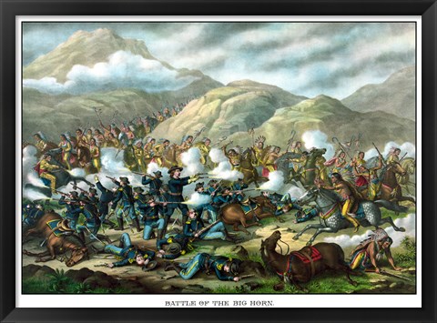 Framed Battle of Little Bighorn Print