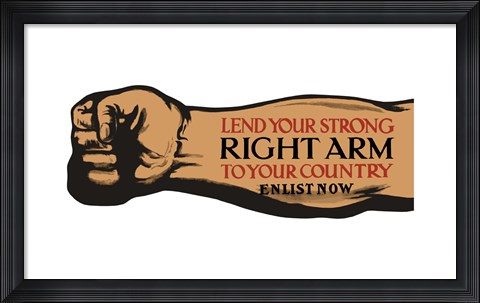 Framed Lend Your Arm - Enlist Now Print