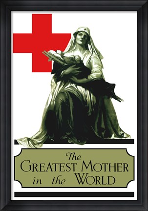 Framed Red Cross - Greatest Mother in the World Print