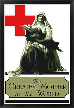 Framed Red Cross - Greatest Mother in the World Print