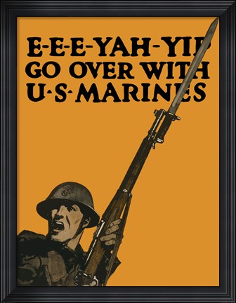 Framed Go Over with U.S. Marines Print