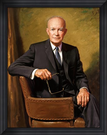 Framed President Dwight D Eisenhower Seated Print