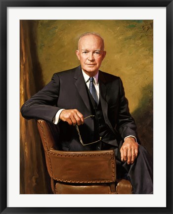 Framed President Dwight D Eisenhower Seated Print