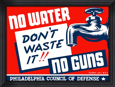 Framed No Water, No Guns Print