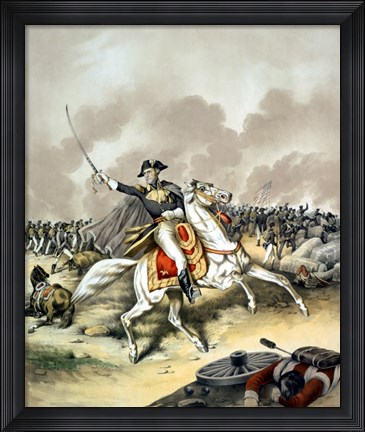 Framed General Andrew Jackson on Horseback Print