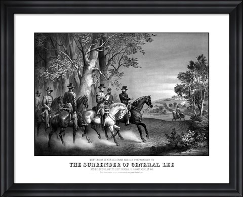 Framed Meeting of Generals Robert E Lee and Ulysses S Grant Print