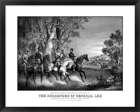 Framed Meeting of Generals Robert E Lee and Ulysses S Grant Print