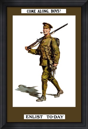 Framed Come Along Boys, Enlist Today Print