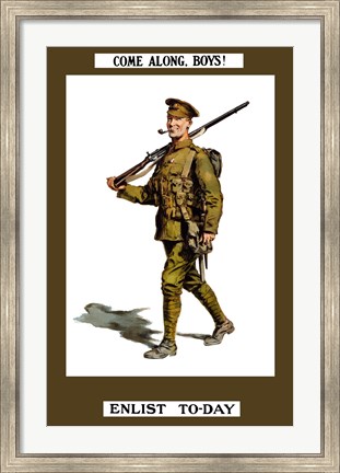 Framed Come Along Boys, Enlist Today Print