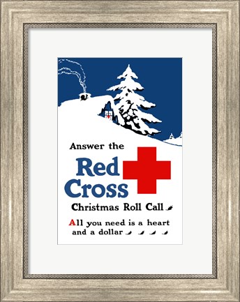 Framed Red Cross Christmas Roll Call Print