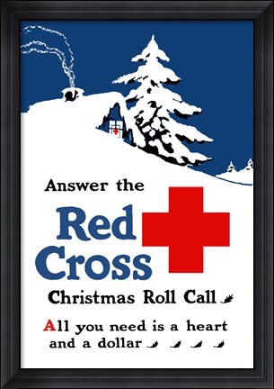 Framed Red Cross Christmas Roll Call Print