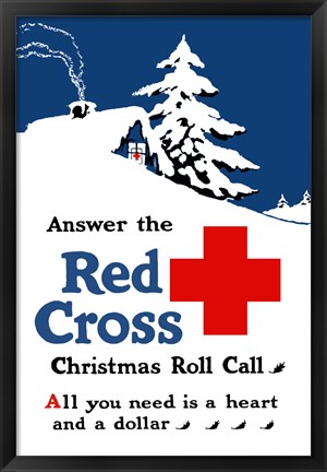 Framed Red Cross Christmas Roll Call Print