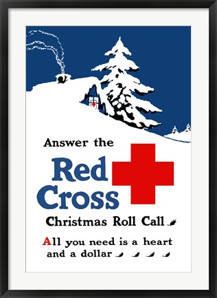 Framed Red Cross Christmas Roll Call Print