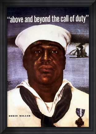 Framed Doris Dorie Miller, U.S. Navy Print