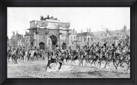 Framed Napoleon I Reviewing His Troops, Paris, France Print