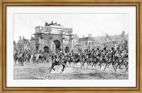 Framed Napoleon I Reviewing His Troops, Paris, France Print