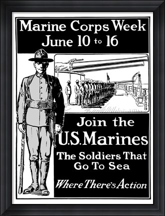 Framed Join the U.S. Marines Print