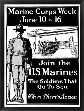 Framed Join the U.S. Marines Print