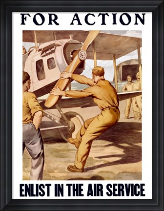 Framed For Action - Enlist in the Air Service Print