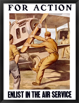 Framed For Action - Enlist in the Air Service Print