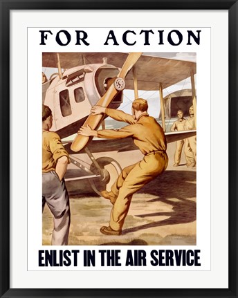 Framed For Action - Enlist in the Air Service Print