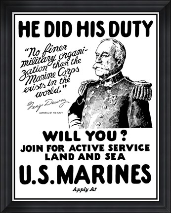 Framed Admiral George Dewey Print