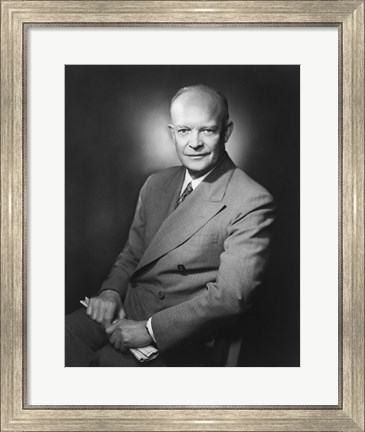 Framed Presidential Portrait of Dwight D Eisenhower Print