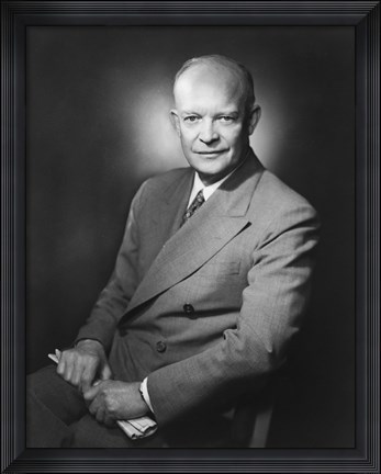 Framed Presidential Portrait of Dwight D Eisenhower Print