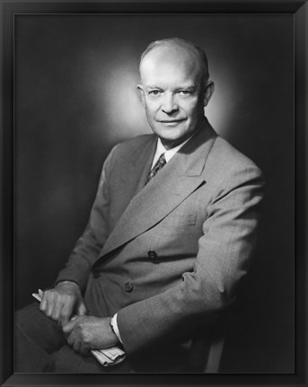 Framed Presidential Portrait of Dwight D Eisenhower Print