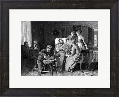 Framed Wounded Union Soldier Print