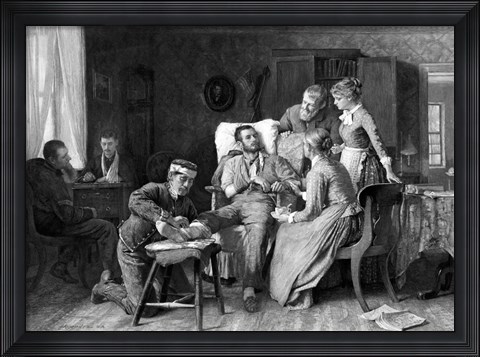 Framed Wounded Union Soldier Print