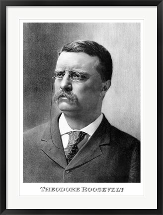 Framed Younger President Theodore Roosevelt Print